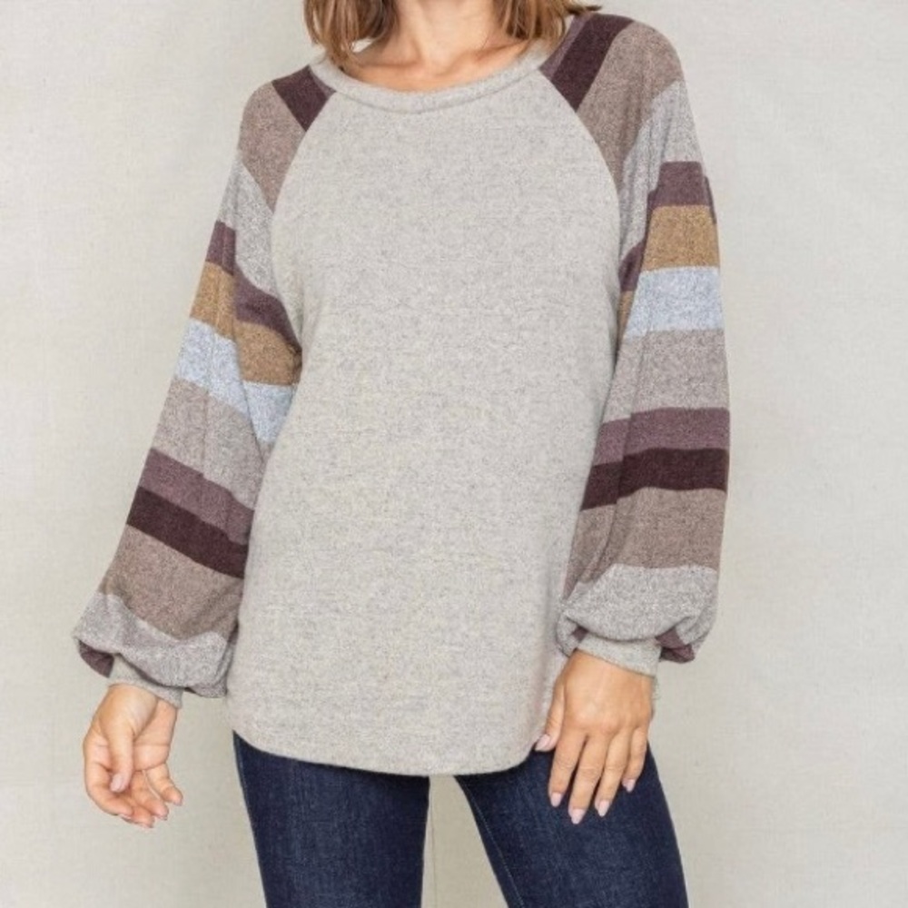 Stripe Bishop Sleeve Tunic
